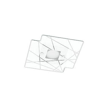 Plafoniera Contemporanea Focus Metallo Bianco Vetro 1 Luce Gx53