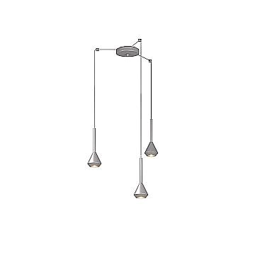 Lampadario Moderno Aygo Metallo Color Alluminio 3 Luci Gu10