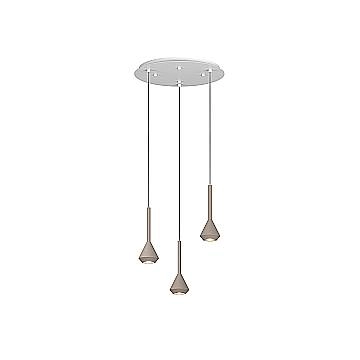 Lampadario Moderno Aygo Metallo Bianco E Sabbia 3 Luci Gu10