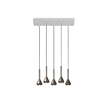 Lampadario Moderno Aygo Metallo Bianco E Bronzo 5 Luci Gu10
