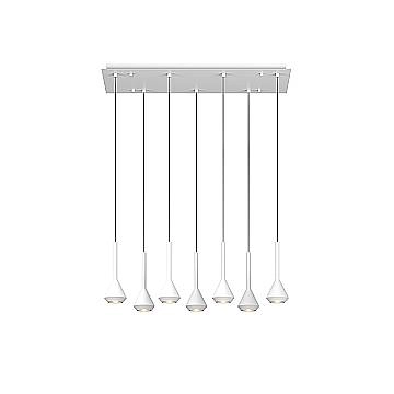 Lampadario Moderno Aygo Metallo Bianco 7 Luci Gu10