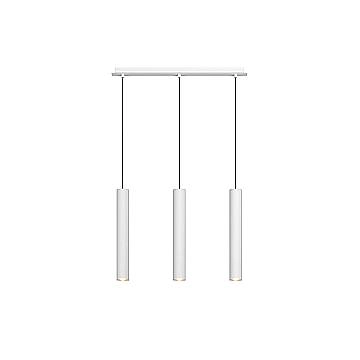 Lampadario Rettangolare Industrial-Minimal Xeana Metallo Bianco 3 Luci Gu10