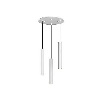 Lampadario Tondo Industrial-Minimal Xeana Metallo Bianco 3 Luci Gu10