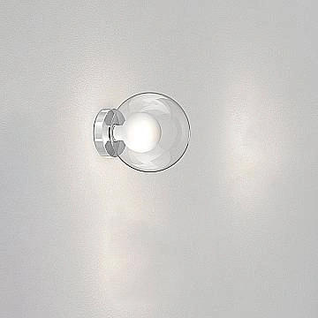 Applique Contemporanea Inside Metallo Cromo Vetro Bianco 1 Luce G9