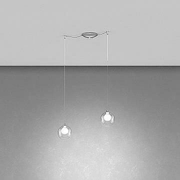 Lampadario Contemporaneo Inside Metallo Cromo Vetro Bianco 2 Luci G9