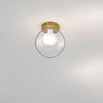 Plafoniera Contemporanea Inside Metallo Ottone Vetro Bianco 1 Luce G9