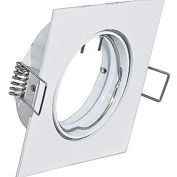 Faretto Incasso Fun Orientabile Quadrato Alluminio Bianco 1 Luce Gu10 8,4X8,4Cm