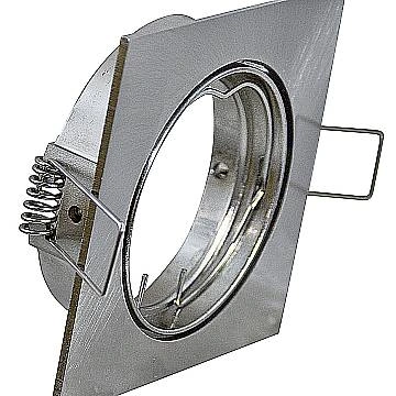 Faretto Incasso Fun Orientabile Quadrato Alluminio Nero Satinato 1 Luce Gu10