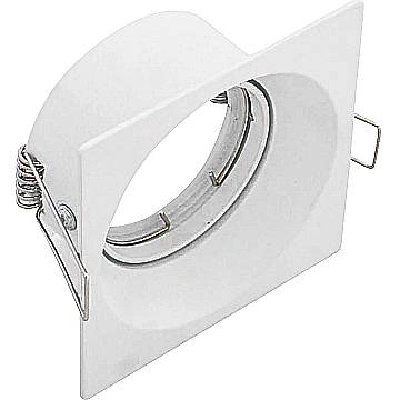 Faretto Incasso Gru Quadrato Alluminio Bianco 1 Luce Gu10