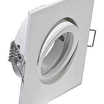 Faretto Incasso Oil Orientabile Quadrato Alluminio Bianco 1 Luce Gu10 9X9Cm