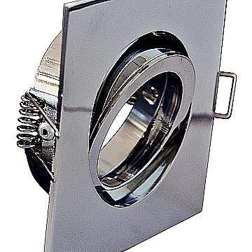 Faretto Incasso Oil Orientabile Quadrato Alluminio Cromo 1 Luce Gu10 9X9Cm