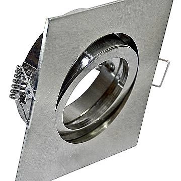 Faretto Incasso Oil Orientabile Quadrato Alluminio Nero Satinato 1 Luce Gu10