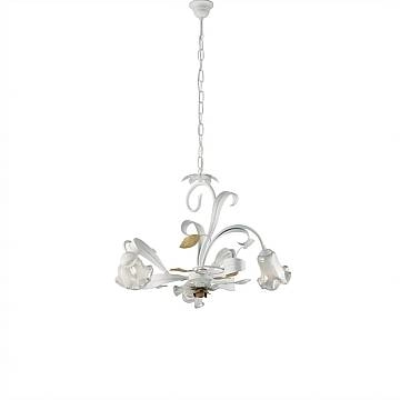 Lampadario Arte Povera Cesto Metallo Bianco E Oro 3 Luci E14