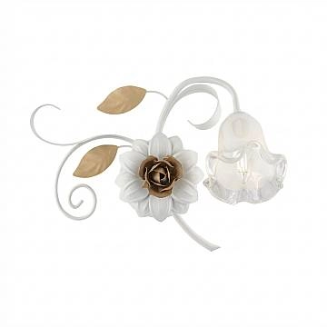 Applique Arte Povera Cesto Metallo Bianco E Oro 1 Luce E14