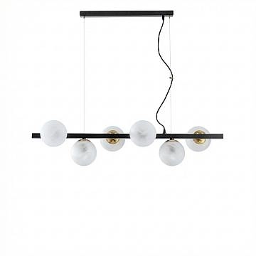 Lampadario Contemporaneo Adrian Metallo Nero Bronzo 6 Luci E14