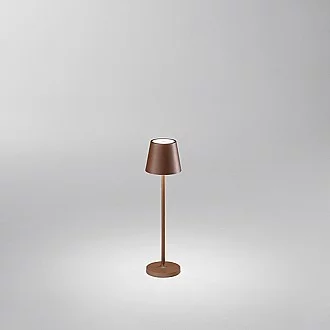 Lampada Tavolo Esterno Mini Diva Contemporanea Alluminio Corten Led Luce Calda