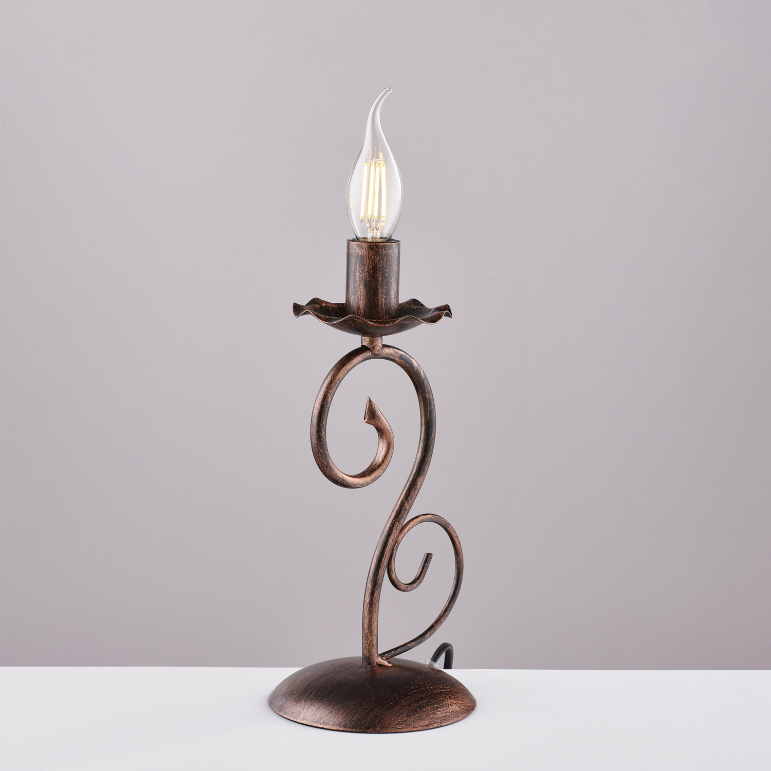 Lumetto Provenzale Alma 1 Luce Ferro Battuto Nero E Rame BL130-LT-NR