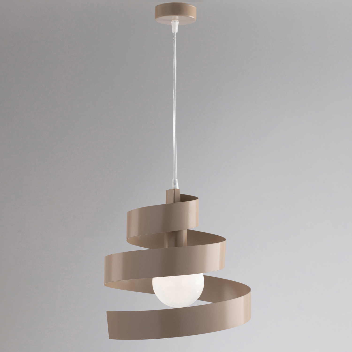 Sospensione Moderna Helix 1 Luce In Ferro Laccato Tortora BL141-1-TO