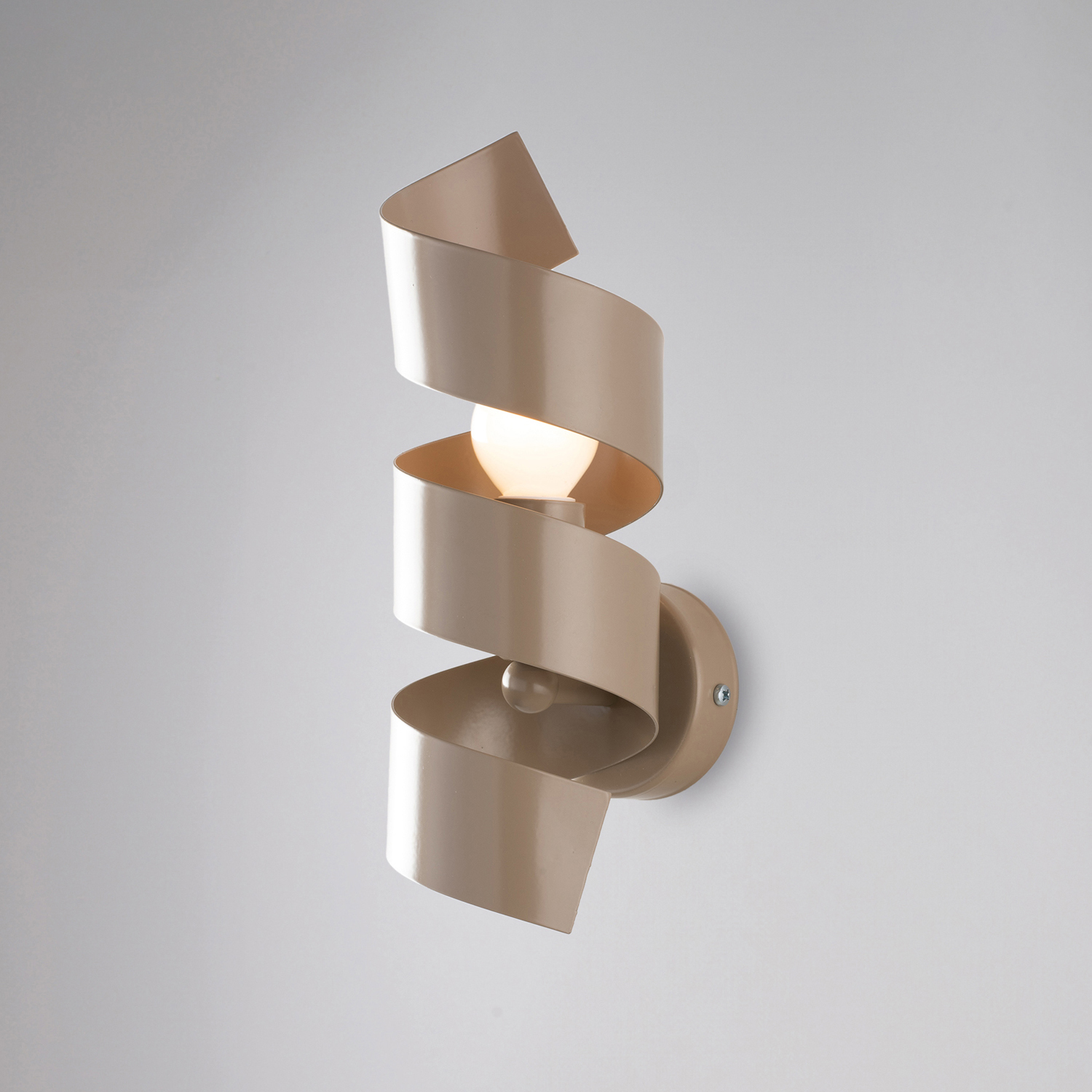 Applique Moderna Helix 1 Luce In Ferro Laccato Tortora BL141-AP1-TO