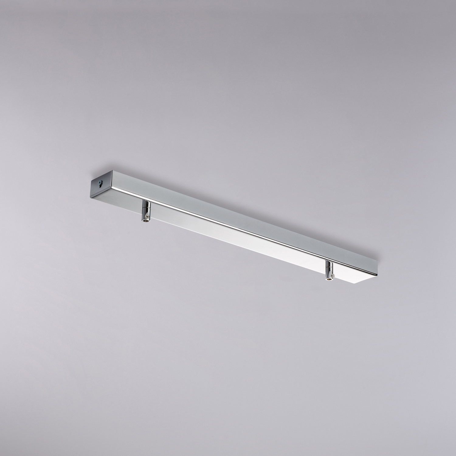 Binario Rettangolare Multicavo 2 Luci In Ferro Cromato 50 Cm BL291-BIN2-DM50-CR