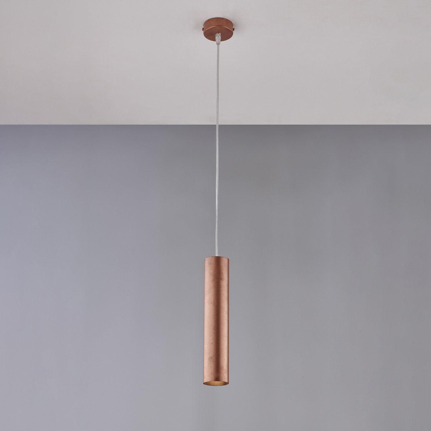 Sospensione Moderna A Cilindro Dag 1 Luce Gu10 In Ferro Laccato Rame BL297-S1-RM