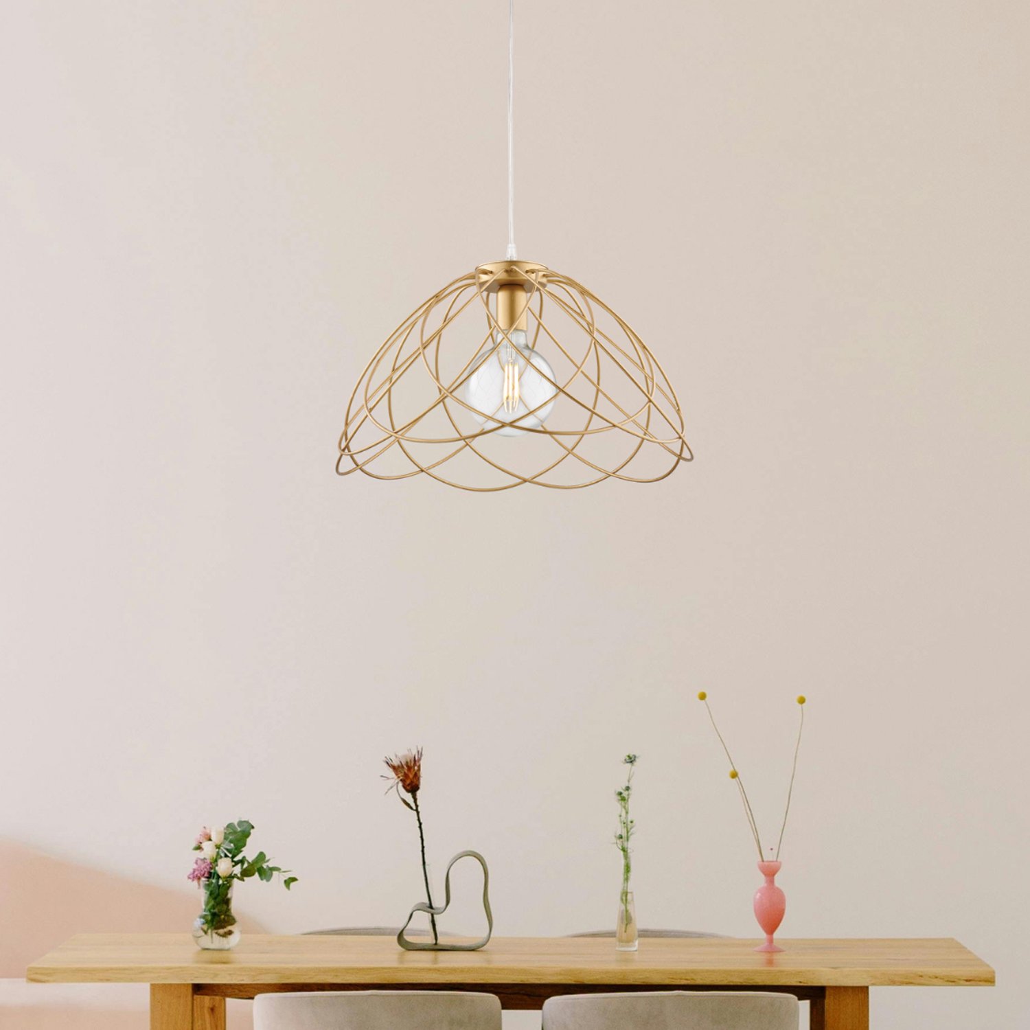 Sospensione Moderna 1 Luce Pagoda In Ferro Laccato Oro BL298-S1-ORO