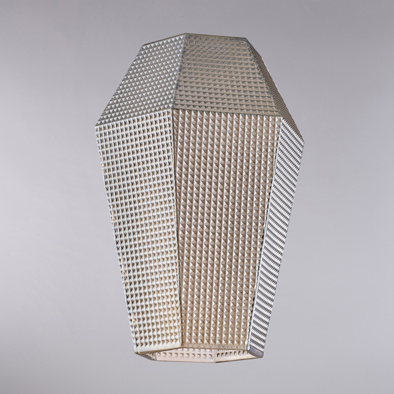 Diffusore In Vetro Soffiato Grigio Specchiato Forma Esagonale BL303-VT-SP