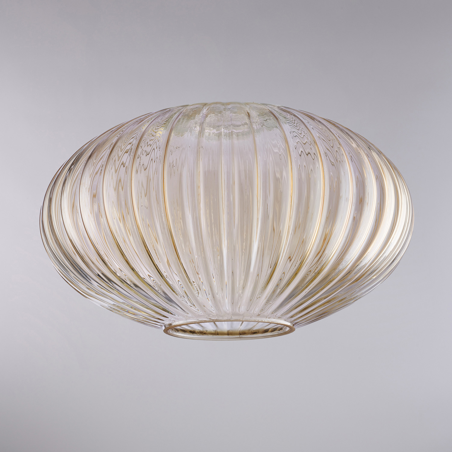 Diffusore In Vetro Soffiato Ambra Rigatura Effetto Plisse' BL319-VT-AM