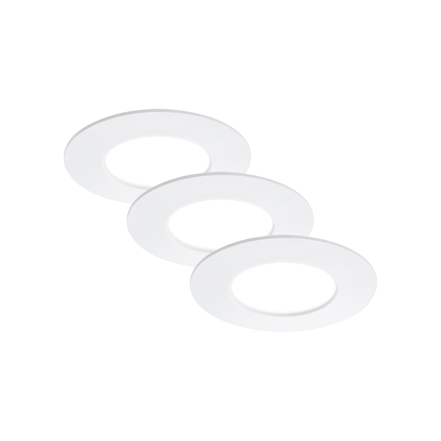 Set 3 Faretti Incasso Moderno Flat In Plastica Bianco Led Integrato 5W 4000K