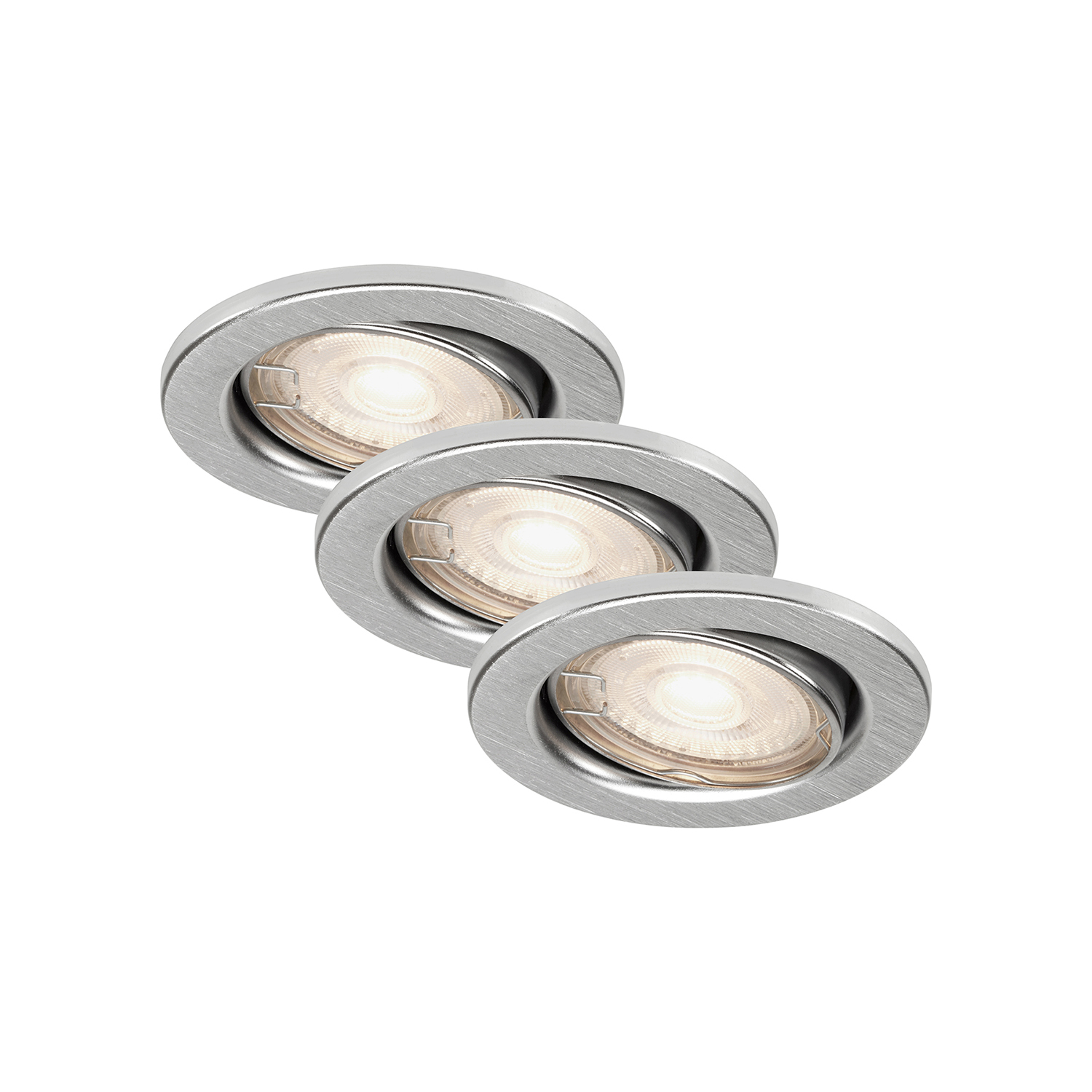 Image of Set 3 Faretti Incasso Sten Metallo Cromo 3 Luci Gu10 3000K