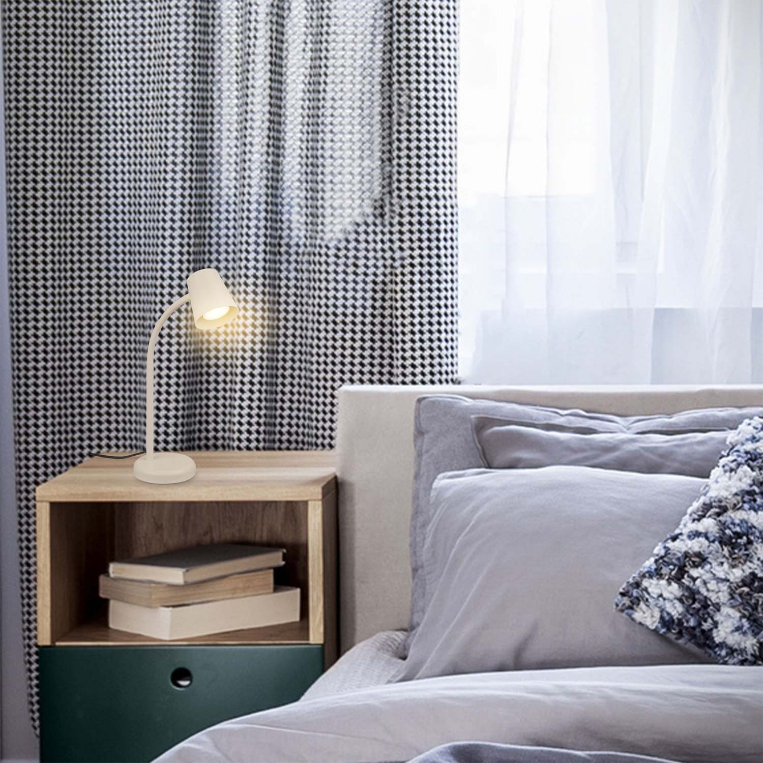 Lampada Da Tavolo Contemporanea Skrica Metallo Beige 1 Luce Gu10 Ip20 7476011