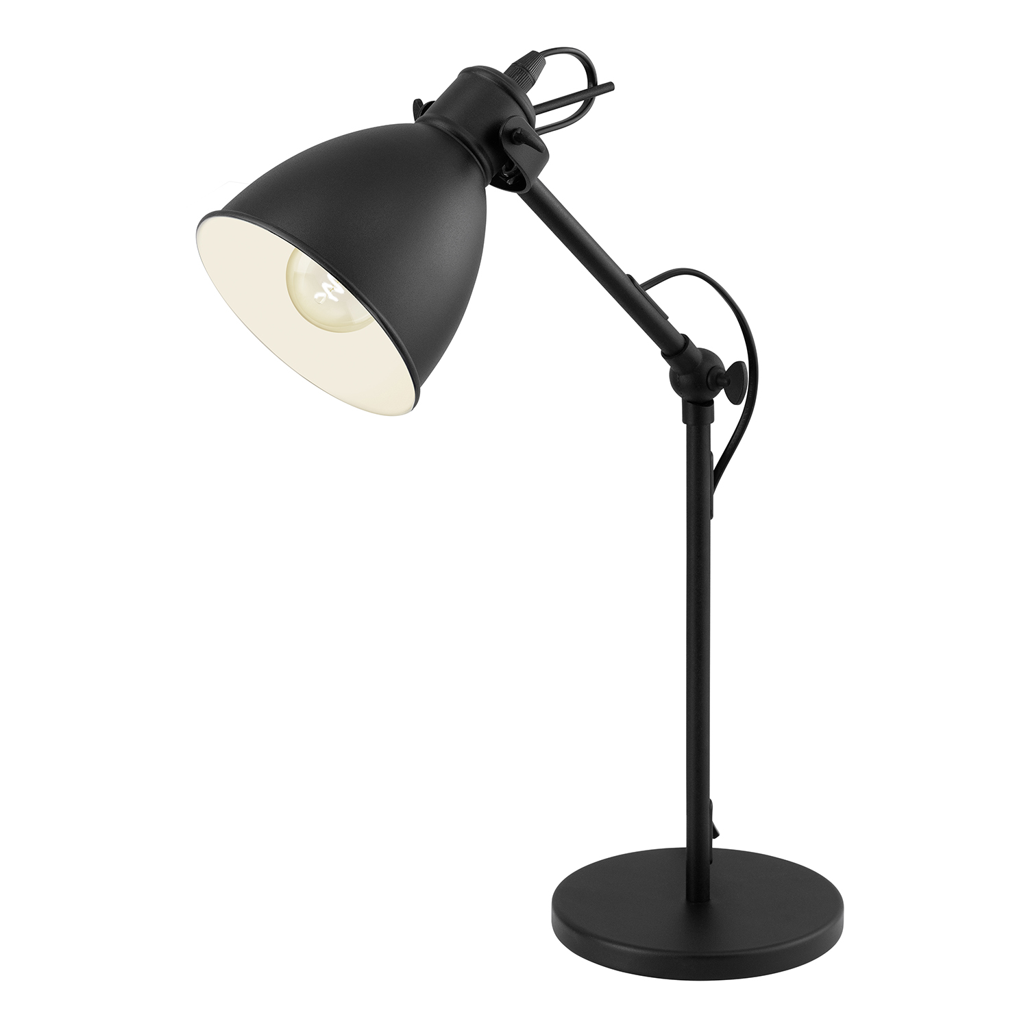 Lampada Da Tavolo Vintage Priddy Acciaio Nero 1 Luce E27 49469