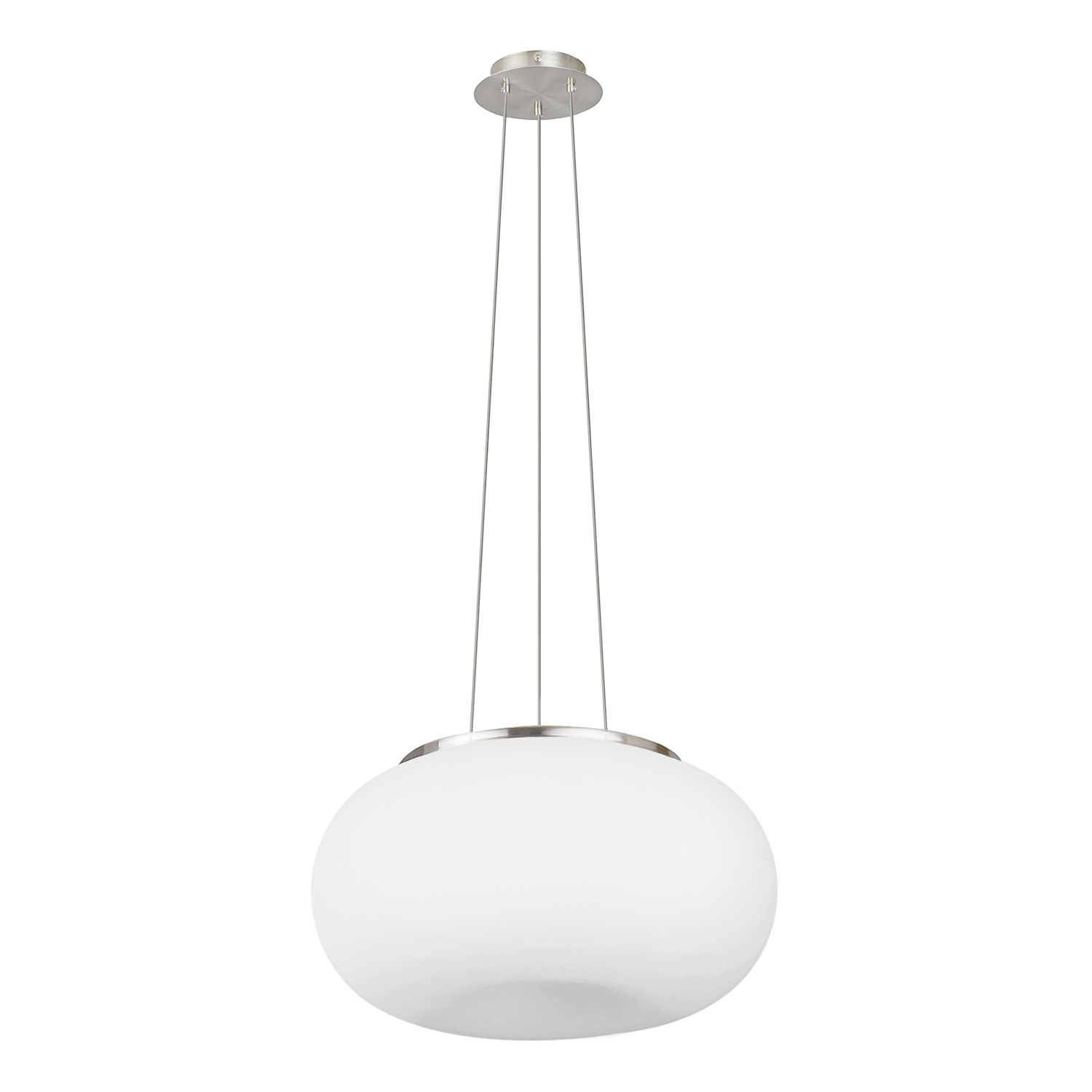 Lampadario A Sospensione Contemporaneo Optica Acciaio Nichel Vetro 2 Luci E27