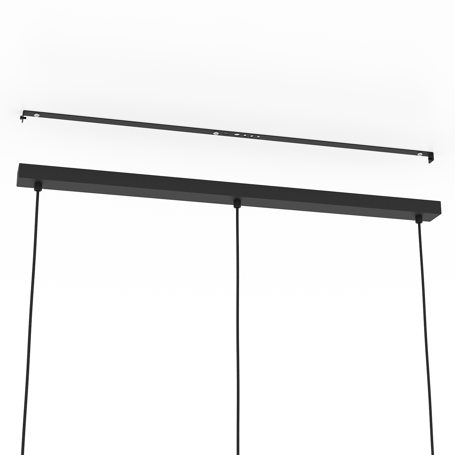 Lampadario A Sospensione Minimal Romazzina Lineare Acciaio Nero 3 Luci E27 900495