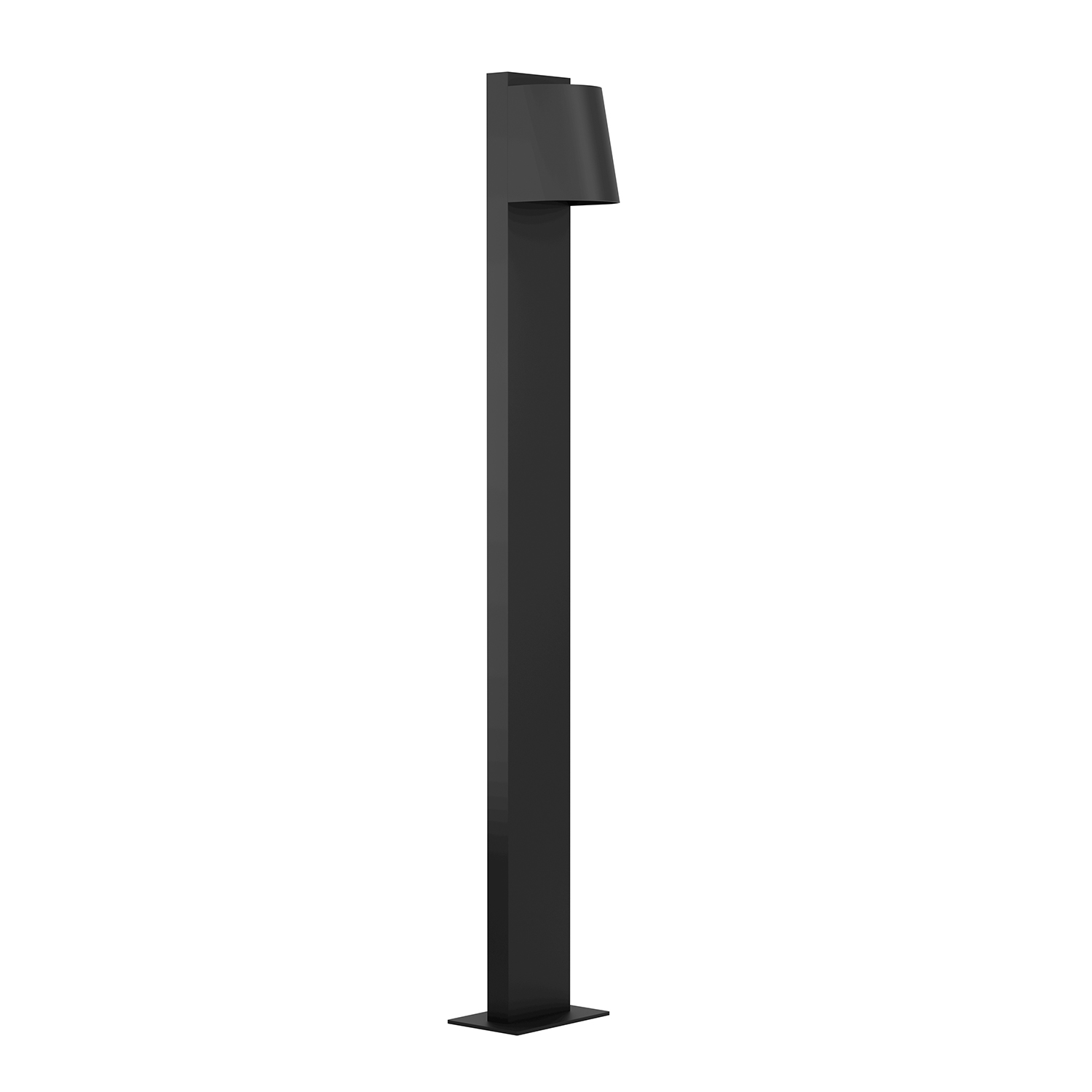 Image of Piantana Esterno Moderna Stagnone Alluminio Nero Vetro Bianco 1 Luce Gu10