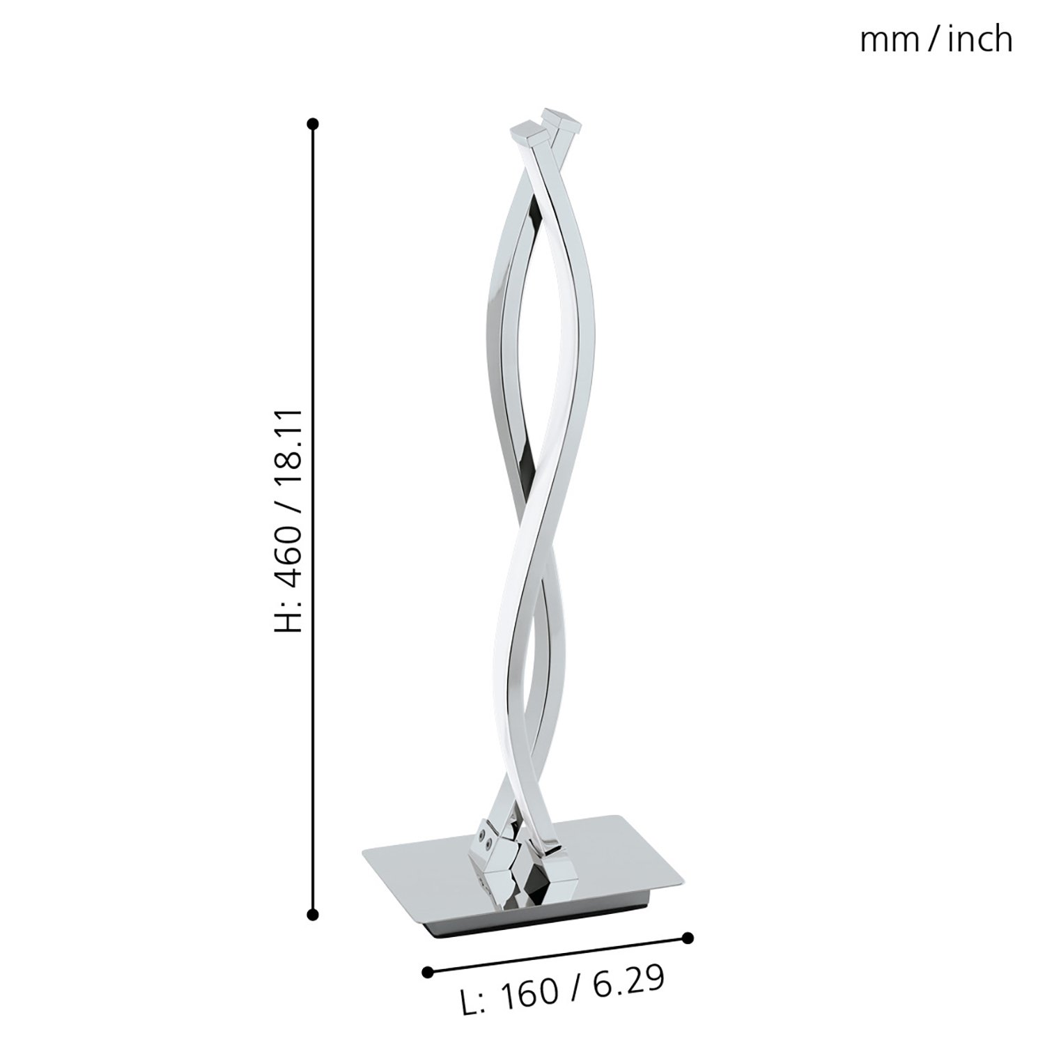 Lampada Da Tavolo Moderna Lasana 2 Acciaio Cromo 2 Luci Led Integrato 5,5W 96105