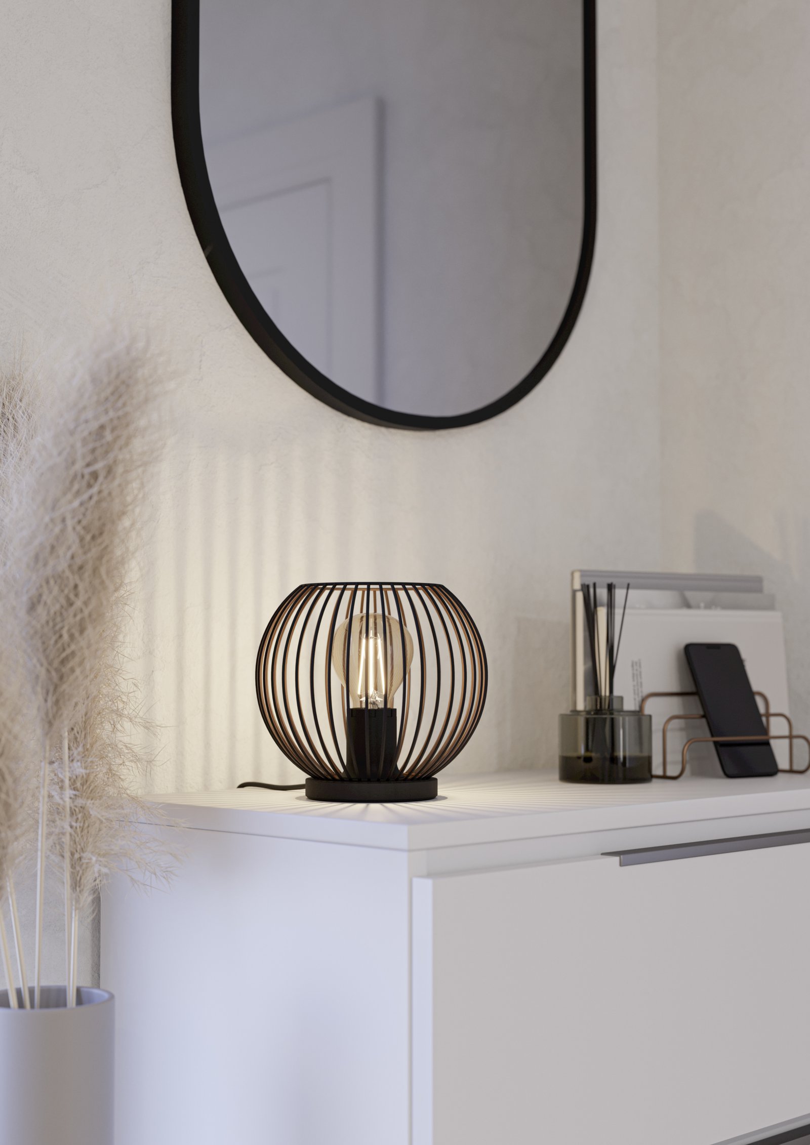 Lampada Scrivania Rustico Country Almanzora Acciaio Nero 1 Luce E27 Ip20 901872