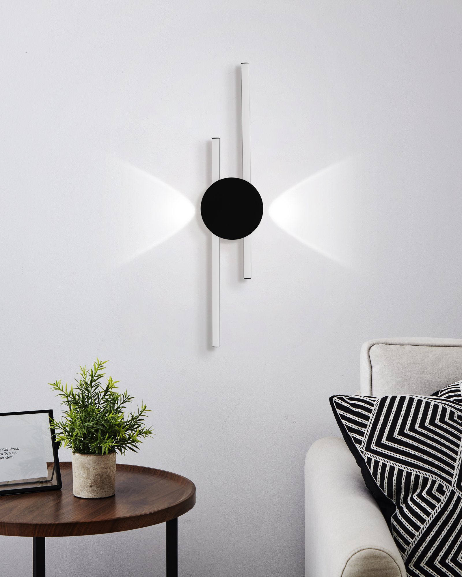 Plafoniera Moderna Venticello Alluminio Nero 2 Luci Led 20,91W 2400+135Lm Ip20 902123