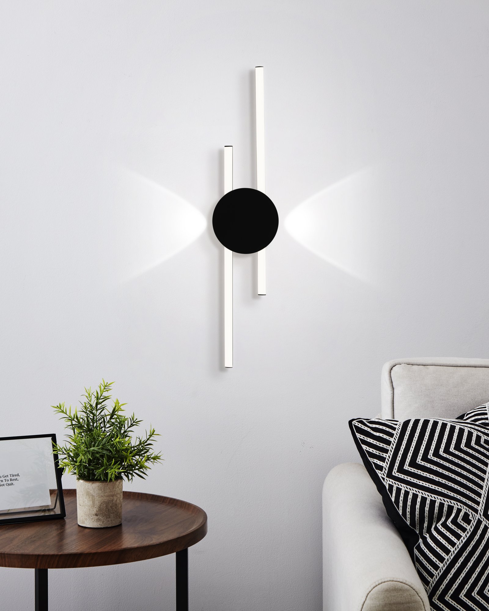 Plafoniera Moderna Venticello Alluminio Nero 2 Luci Led 20,91W 2400+135Lm Ip20 902123