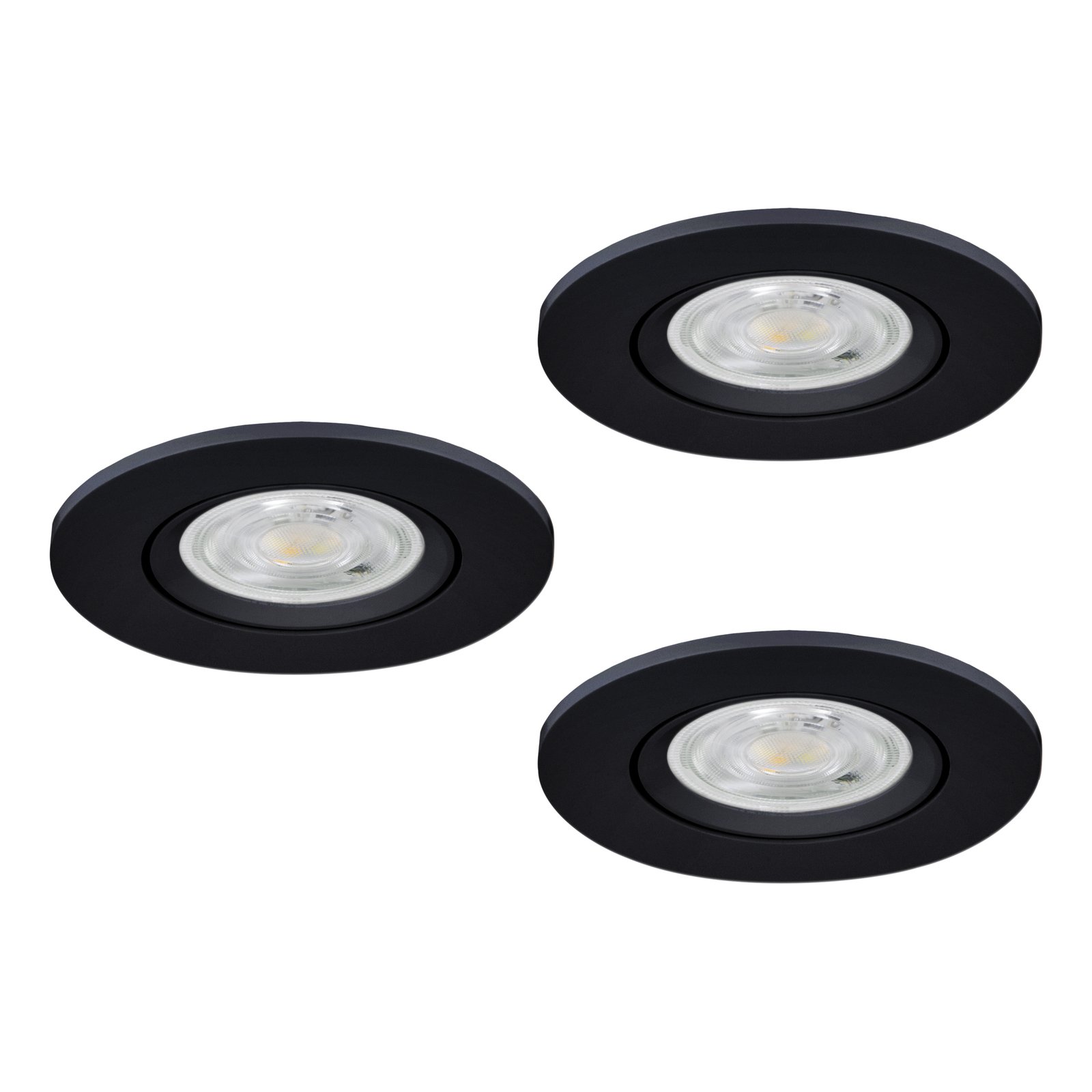Faretto Incasso Moderno Barranco Plastiche Nere 3 Luci Led 4,5W 3X450Lm Ip20 902265
