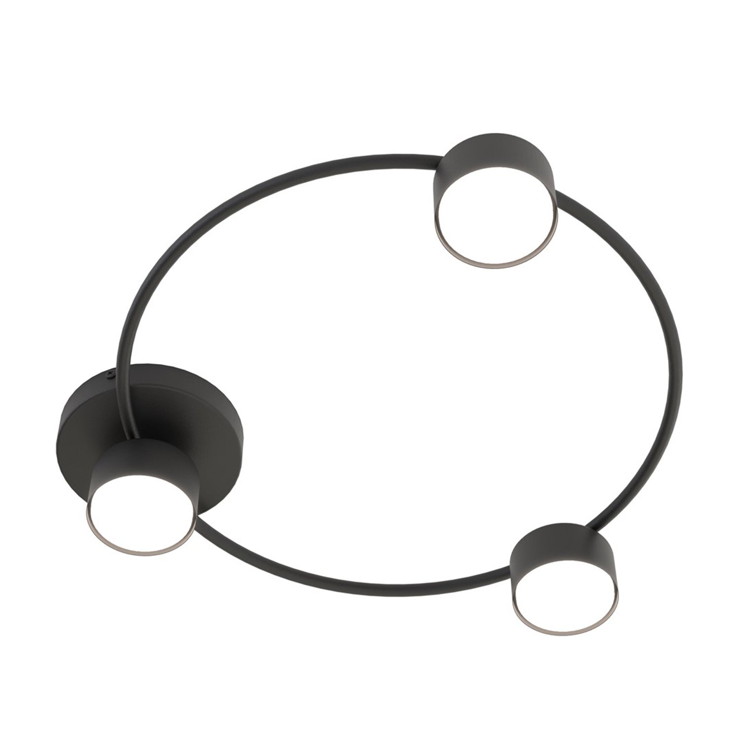 Plafoniera Moderna Zeus Acciaio Nero 3 Luci Gx53 Ip20