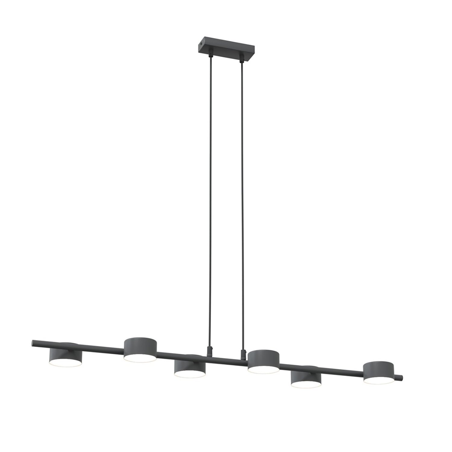 Lampadario Minimal Hermes Acciaio Nero 6 Luci Gx53 Ip20