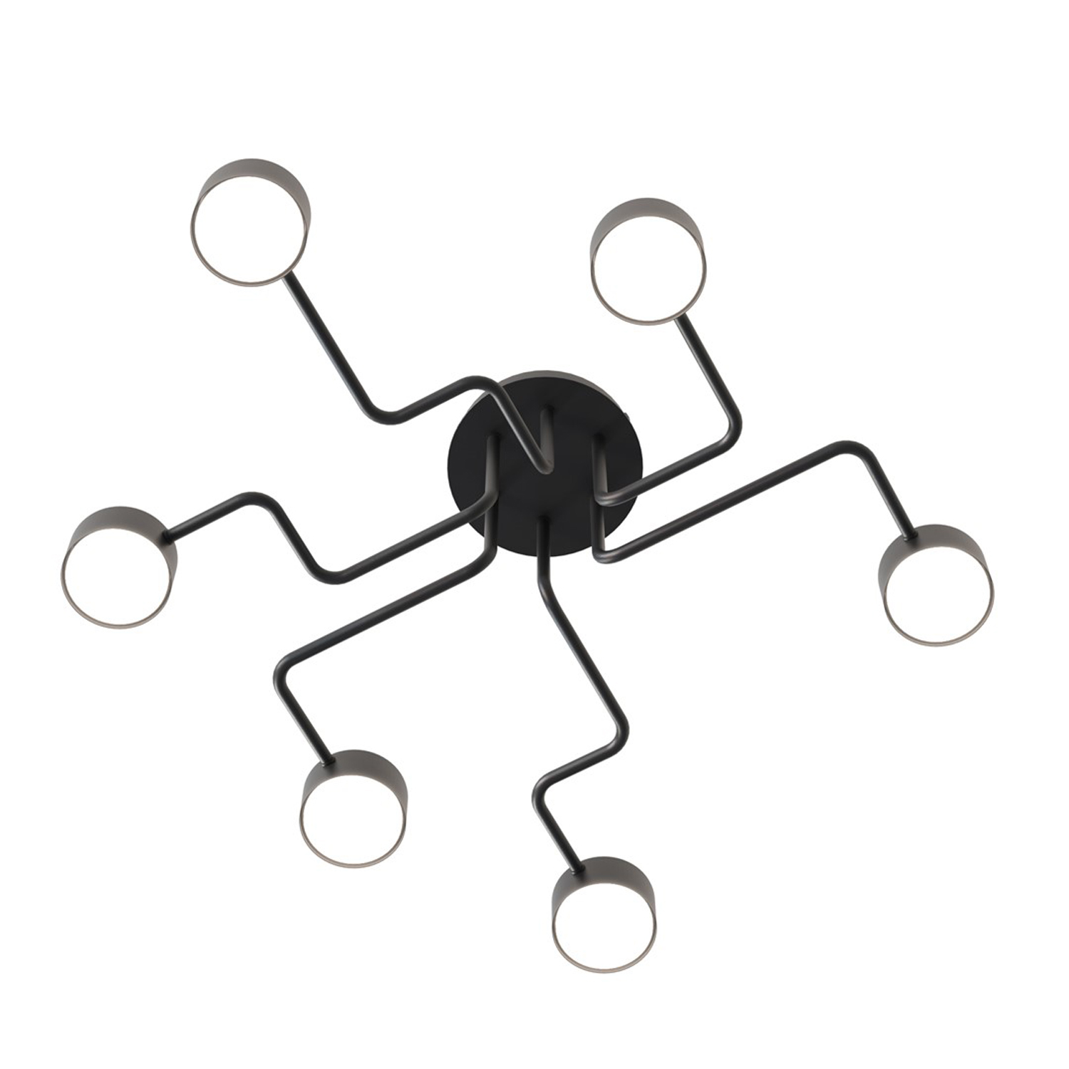 Plafoniera Moderna Ade Acciaio Nero 6 Luci Gx53 Ip20 LA0013-EB-PL6-NR