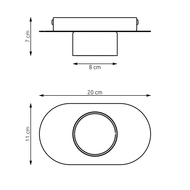 Plafoniera Minimal Marte Acciaio Nero 1 Luce Gx53 Ip20 LA0019-EB-PL1-NR