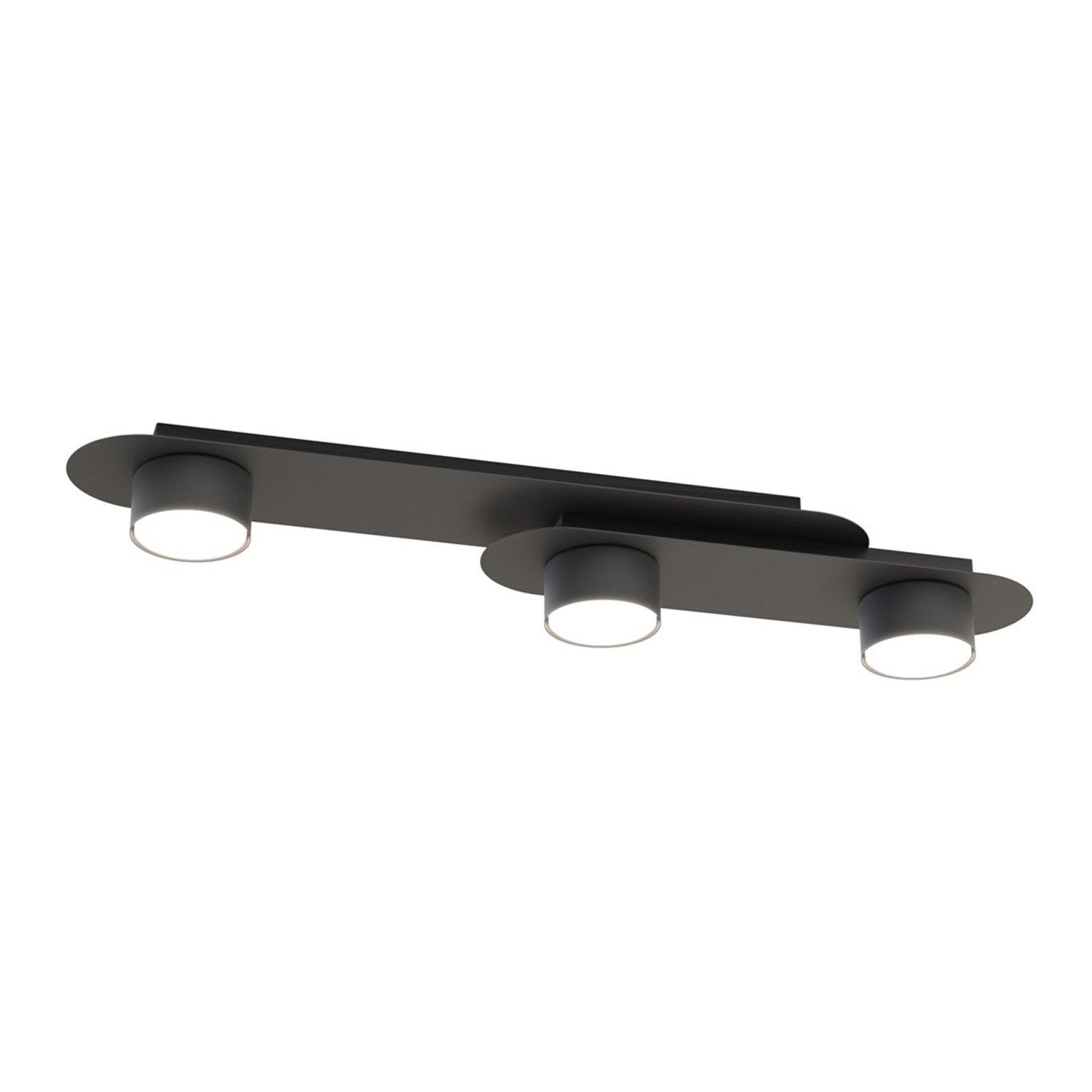 Plafoniera Minimal Marte Acciaio Nero 3 Luci Gx53 Ip20 LA0019-EB-PL3-NR