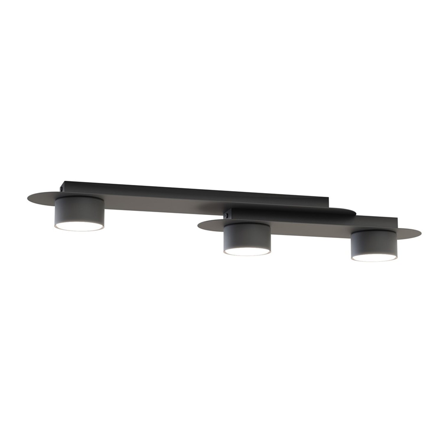 Plafoniera Minimal Marte Acciaio Nero 3 Luci Gx53 Ip20 LA0019-EB-PL3-NR