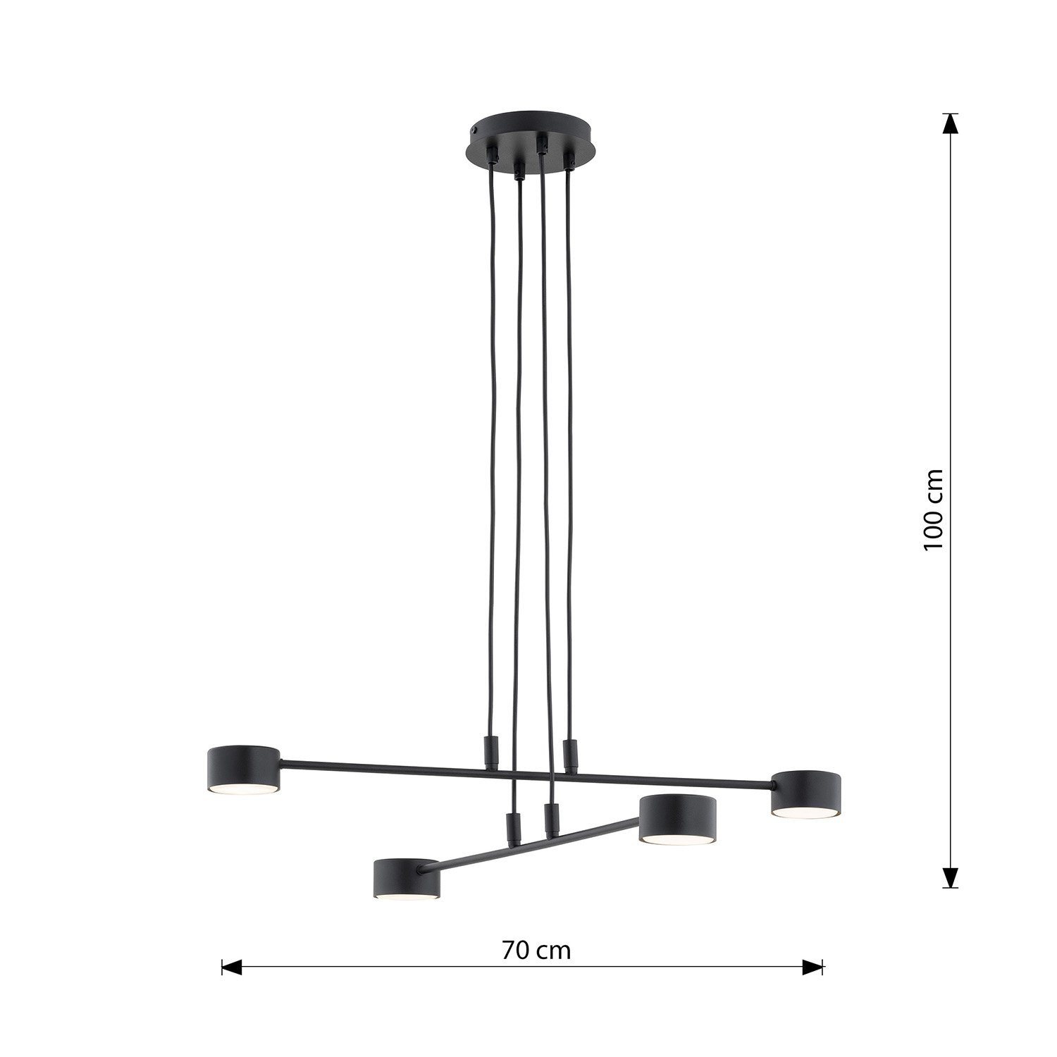 Sospensione Moderna Tefnut 4 Luci In Acciaio Nero LA0060-EB-4-NR