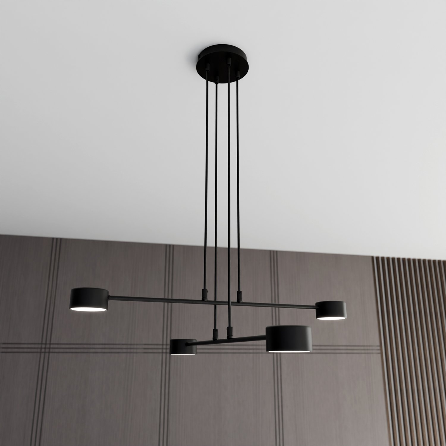 Sospensione Moderna Tefnut 4 Luci In Acciaio Nero LA0060-EB-4-NR