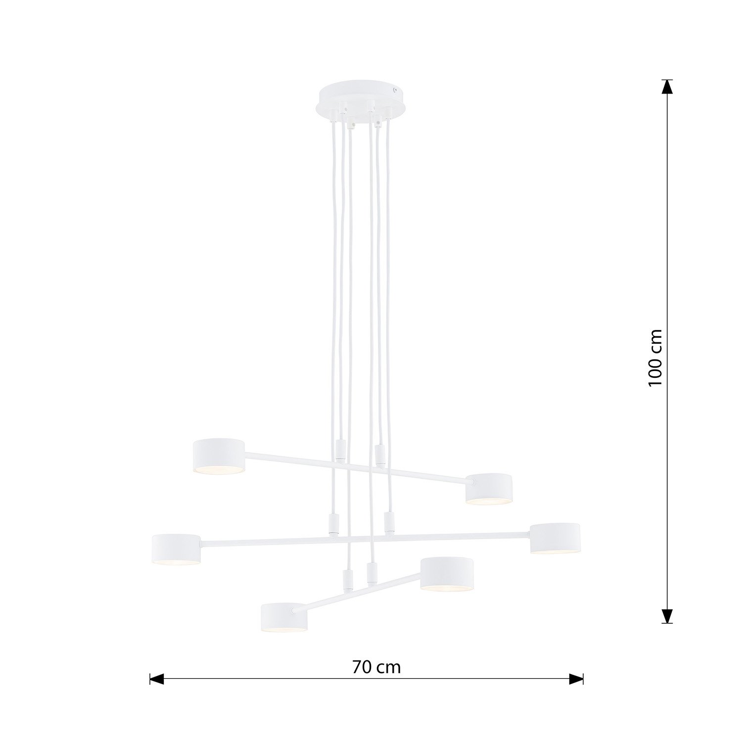 Sospensione Moderna Tefnut 6 Luci In Acciaio Bianco LA0060-EB-6-BI