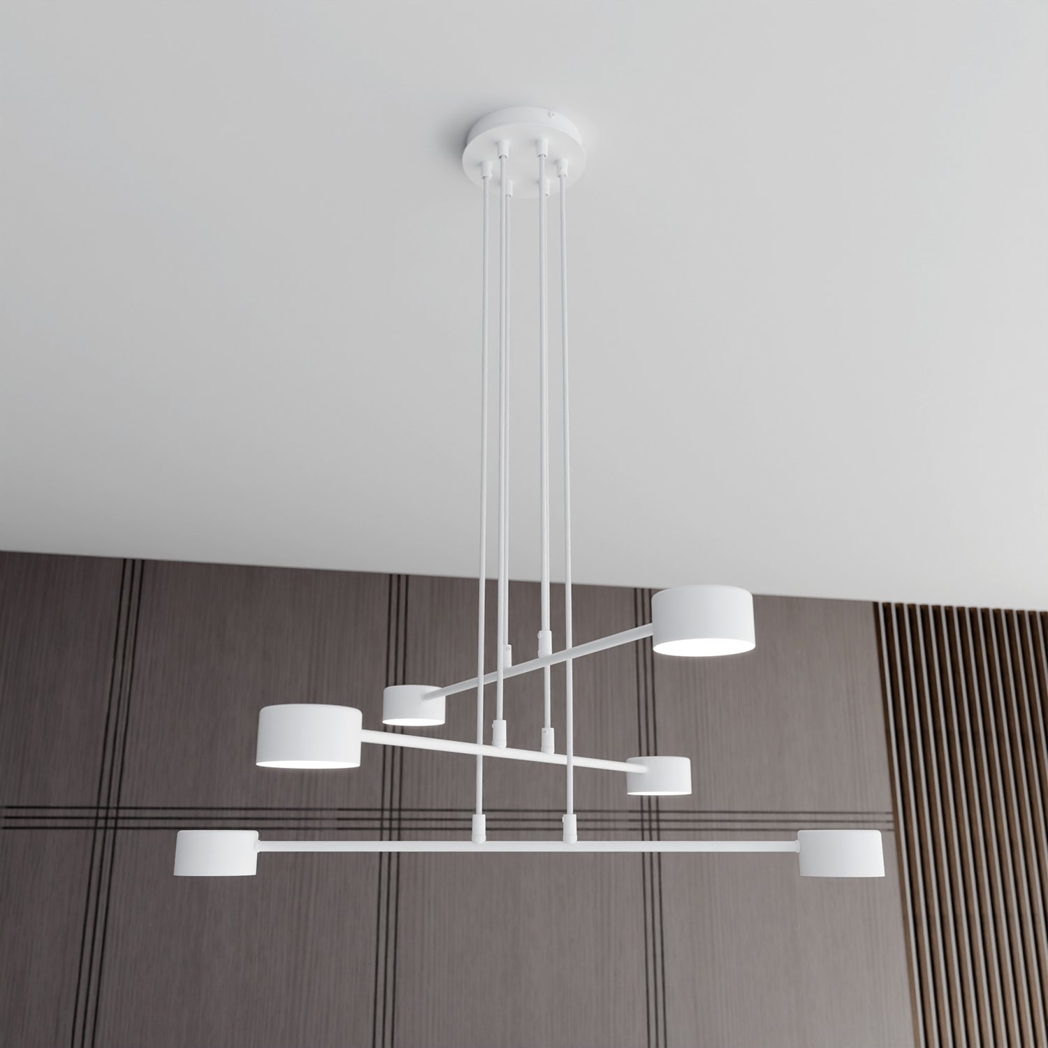 Sospensione Moderna Tefnut 6 Luci In Acciaio Bianco LA0060-EB-6-BI